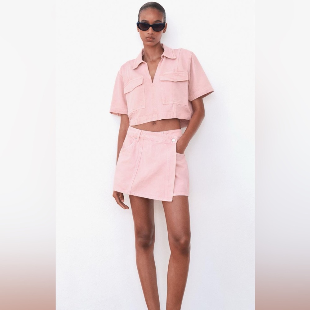 Zara Wrap Denim Skort Brand New Size. Large